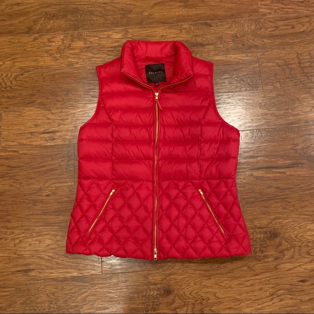 Talbots red puffer vest
